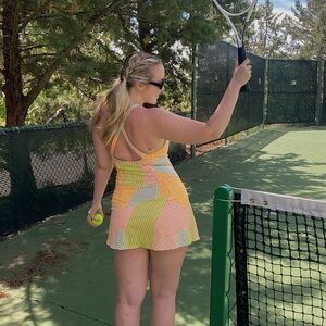 FP Movement by Free People Multi-Color Striped Mini Tennis Dress